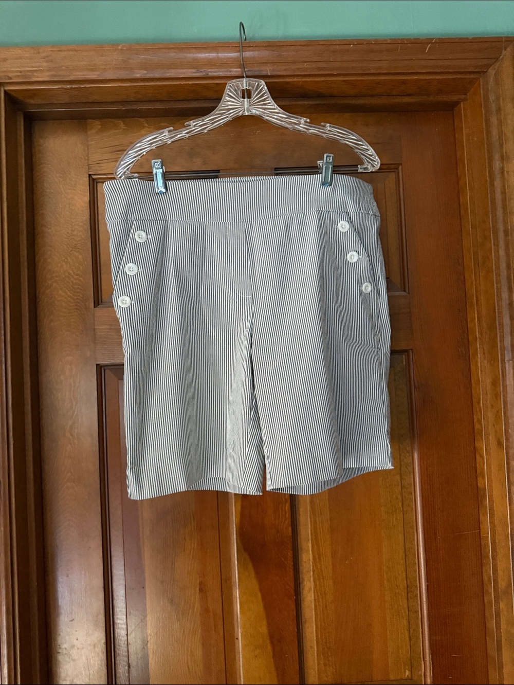 Counterparts Nautical Pinstripe Bermuda Shorts - White and Black